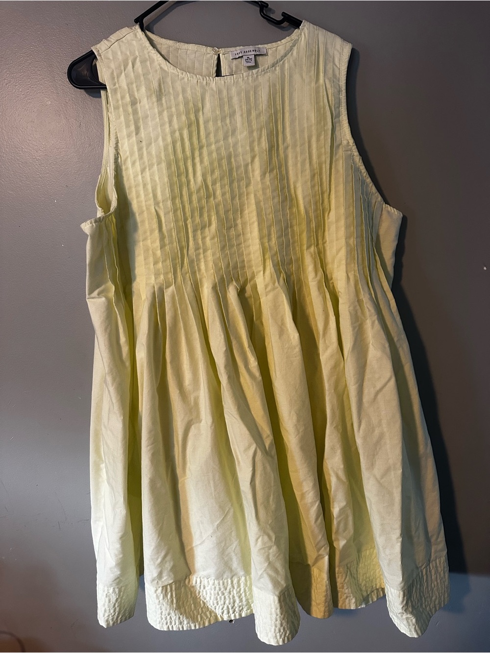 Free Assembly Yellow Pleated Mini Dress